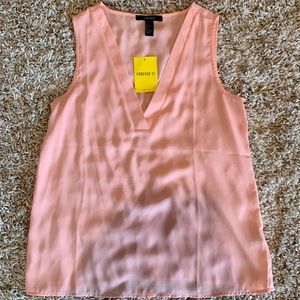 NWT Pink Semi Sheer Tank